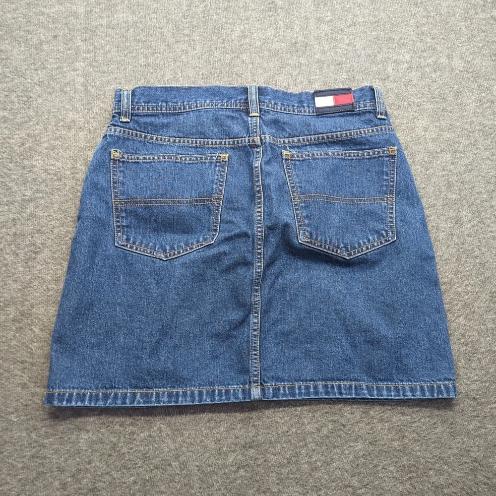 Tommy‎ Hilfiger Skirt Womens 5 Blue Y2K Denim Big Flag Short Casual